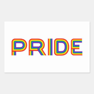 Pride   Rainbow Letters Rectangular Sticker