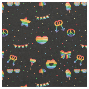 Pride Rainbow LGBT Gay Queer One Love Pattern Fabric