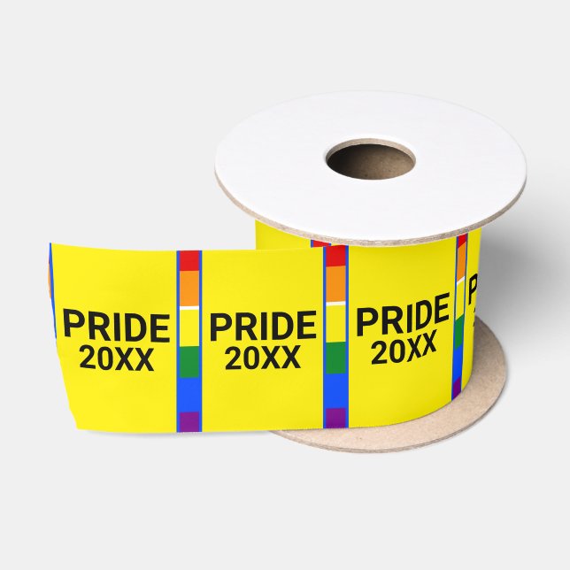 Pride Rainbow LGBT LGBTQ Template Satin Ribbon (Spool)