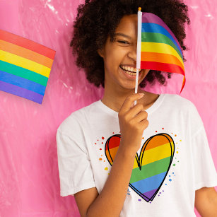 Pride Rainbow LGBTQ Girls Basic Dark T-Shirt