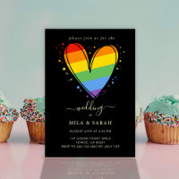 Pride Rainbow LGBTQ Heart Wedding