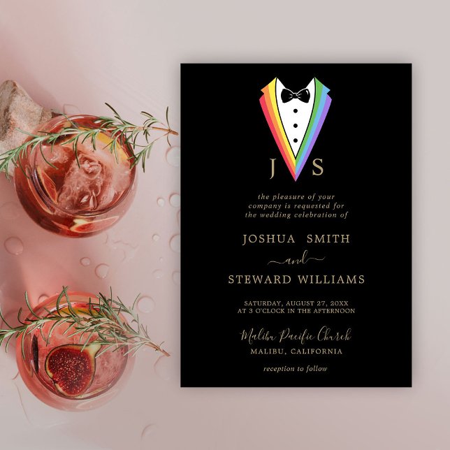 Pride Rainbow LGBTQ Heart Wedding Invitation (Creator Uploaded)