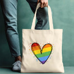 Pride Rainbow LGBTQ Heart Wedding Tote Bag<br><div class="desc">Pride Rainbow LGBTQ Heart Wedding</div>