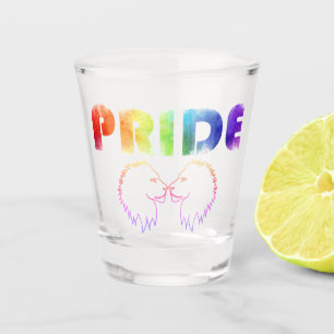 Pride Rainbow Lion Outline Transparent Shot Glass
