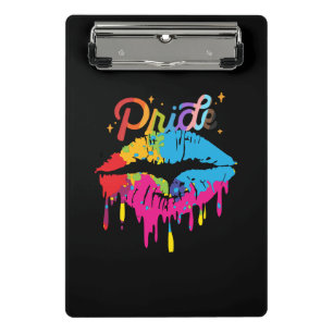 Pride Rainbow Lips LGBTQ Dripping Lips Mini Clipboard