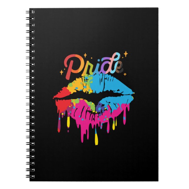 Pride Rainbow Lips | LGBTQ | Dripping Lips Notebook (Front)