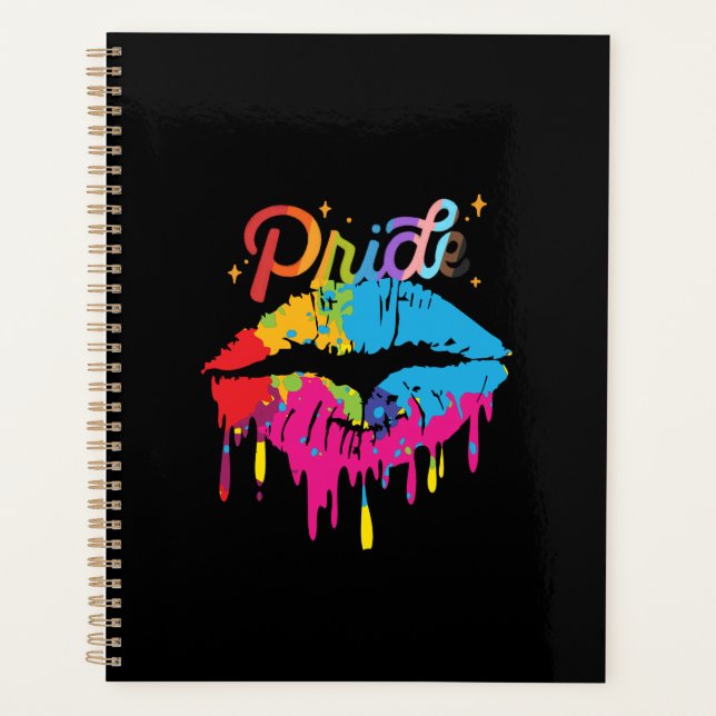 Pride Rainbow Lips | LGBTQ | Dripping Lips Planner (Front)