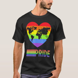 Pride Rainbow Love Earth World Lesbian Gay Men Wom T-Shirt