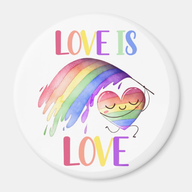 Pride Rainbow Love Magnet (Front)