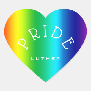 PRIDE Rainbow Multicolor Personalised  Heart Sticker