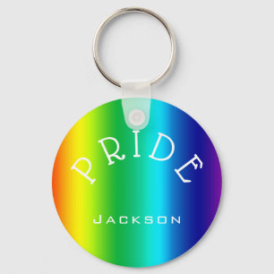 PRIDE Rainbow Multicolors Personalised Key Ring