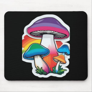Pride Rainbow Mushroom Sticker Cute Kawaii Nature  Mouse Pad