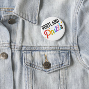 Pride Rainbow Pin with City Stamp - Portland OR