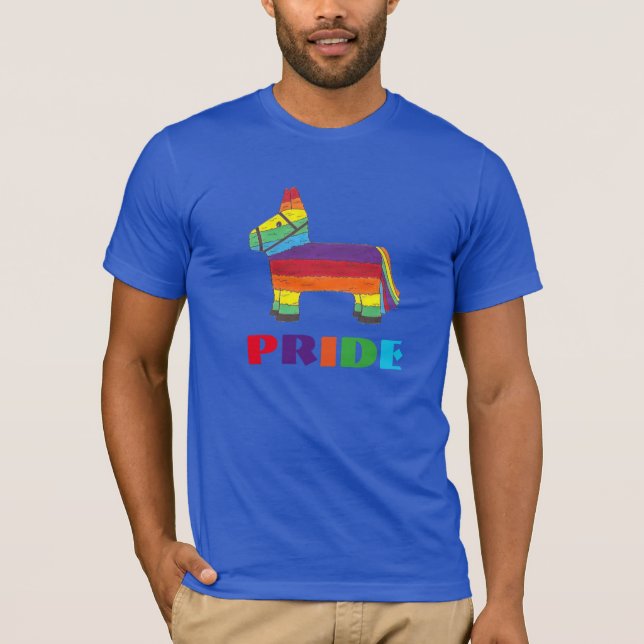 PRIDE Rainbow Piñata Fiesta Celebration Party T-Shirt (Front)