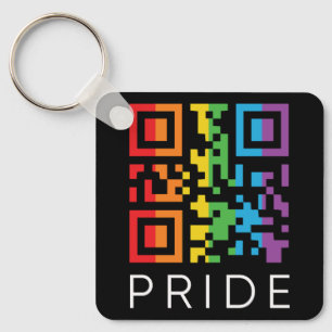 Pride Rainbow QR Code LGBTQIA+ Key Ring