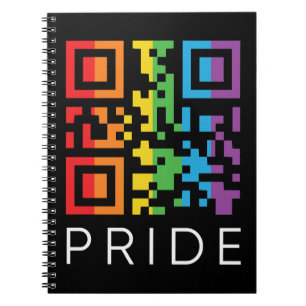 Pride Rainbow QR Code LGBTQIA+ Notebook