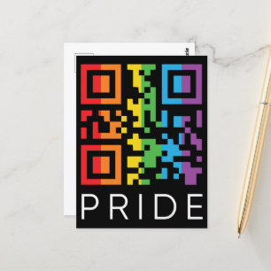 Pride Rainbow QR Code LGBTQIA+ Postcard