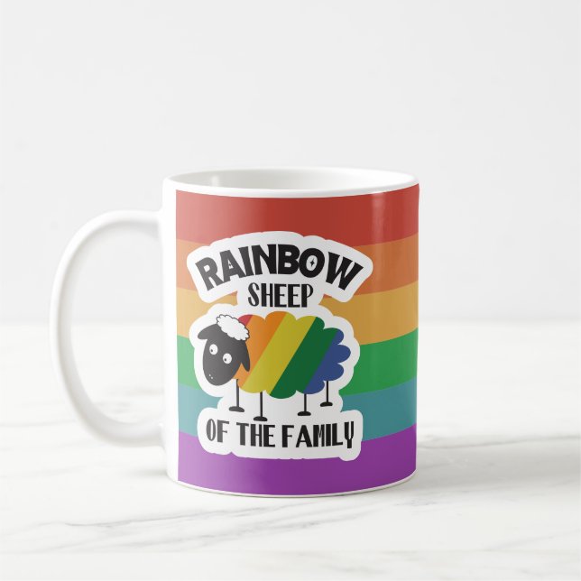Pride Rainbow Sheep of the Family Coffee Mug (Left)