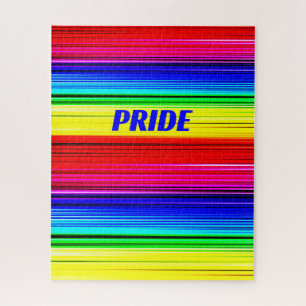 PRIDE Rainbow Stipes Loud and Proud Gay Pride Jigsaw Puzzle