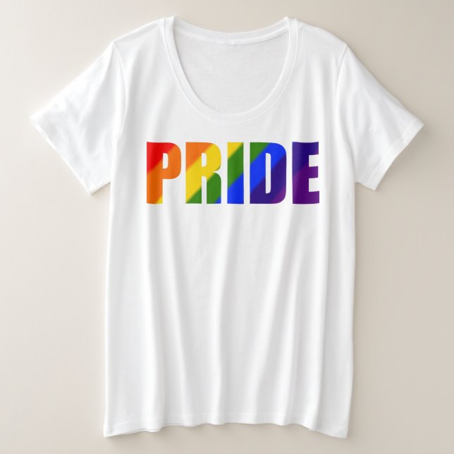 Pride Rainbow T-shirt Plus Size T-Shirt (Design Front)
