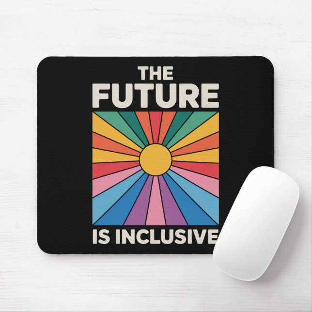 Pride Rainbow The Future is Inclusive LGBTQ  Mouse Pad (With Mouse)