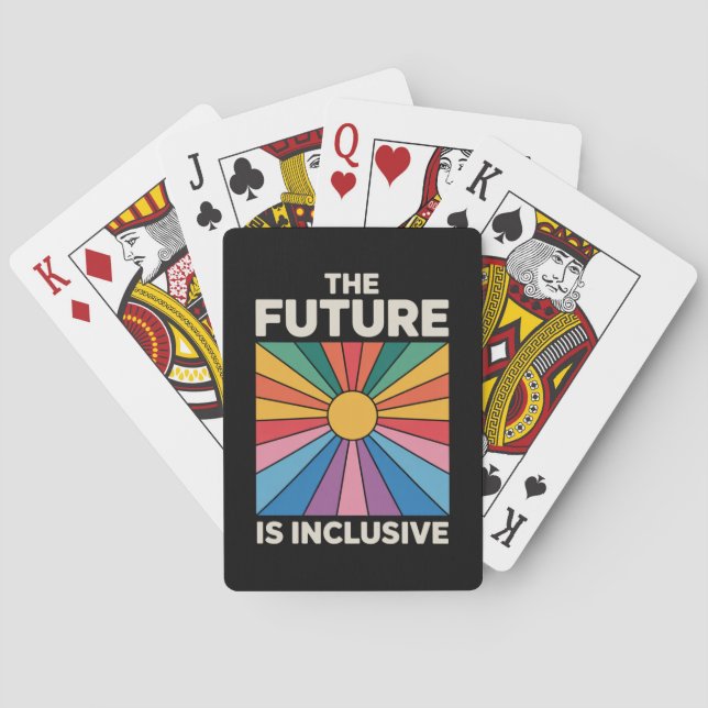 Pride Rainbow The Future is Inclusive LGBTQ  Playing Cards (Back)