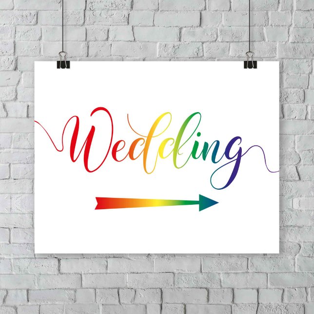 Pride Rainbow Wedding Arrow Sign Right Direction (Creator Uploaded)