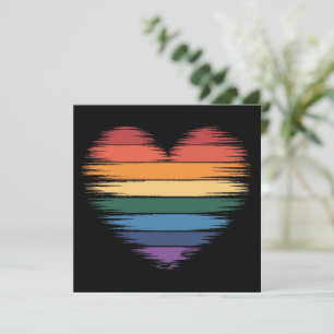 Pride Rainbows Heart Print LGBT Gay Pride Invitation