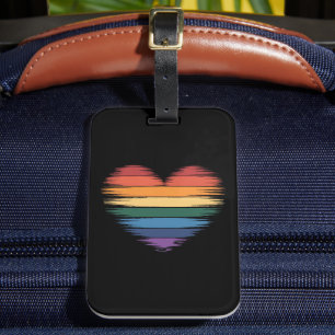 Pride Rainbows Heart Print LGBT Gay Pride  Luggage Tag