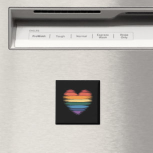 Pride Rainbows Heart Print LGBT Gay Pride  Magnet