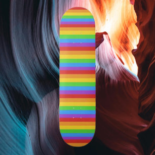 Pride Ride: Horizontal Rainbow Flag Skateboard