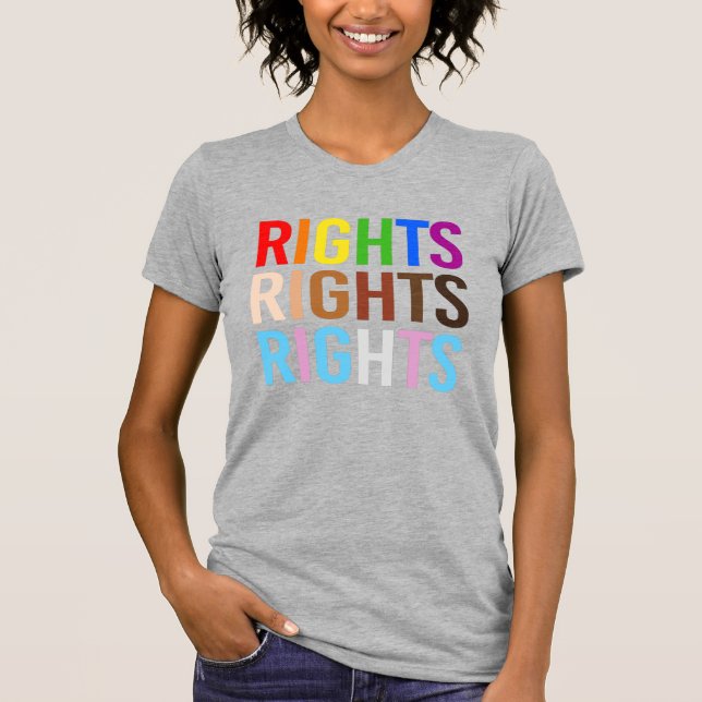 Pride Rights POC Rights Trans Rights T-Shirt (Front)