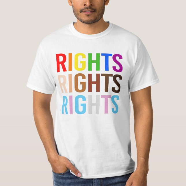 Pride Rights POC Rights Trans Rights T-Shirt (Front)