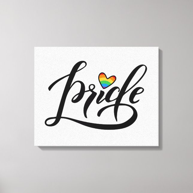 Pride Script Heart Canvas Print (Front)