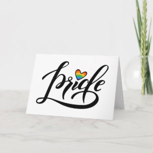 Pride Script Heart Card