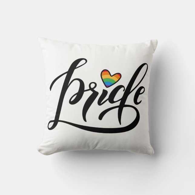 Pride Script Heart Cushion (Front)