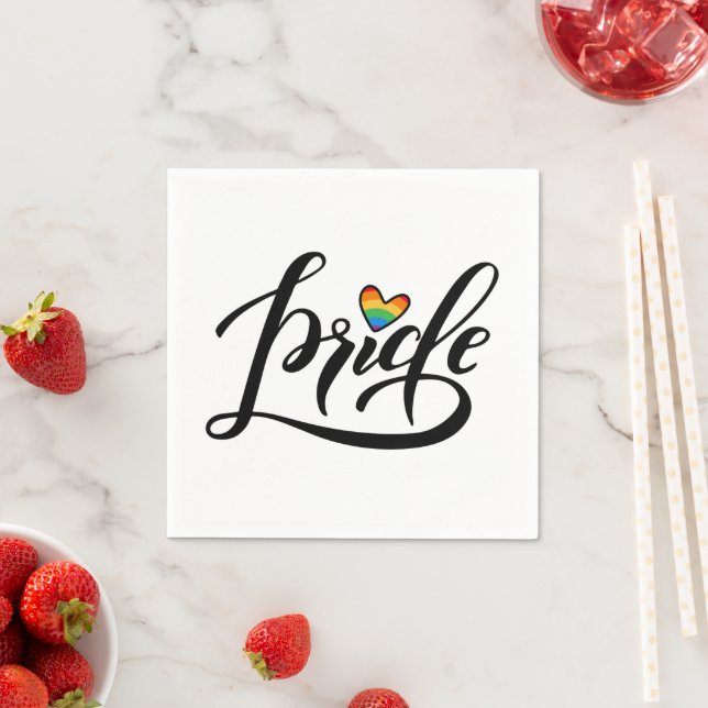 Pride Script Heart Napkin (Insitu)