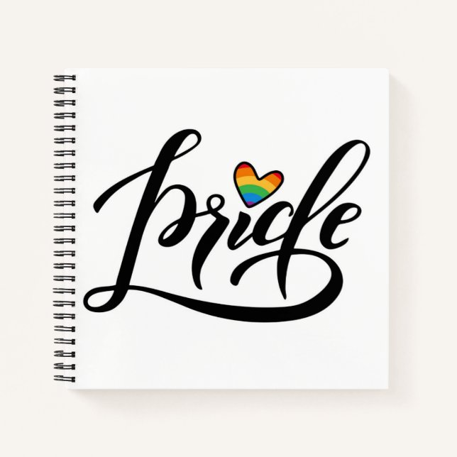 Pride Script Heart Notebook (Front)