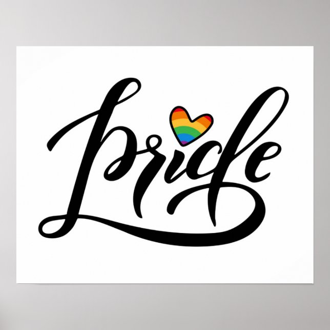 Pride Script Heart Poster (Front)