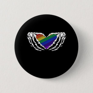 Pride - Skeleton Hands Holding Heart Classic 6 Cm Round Badge