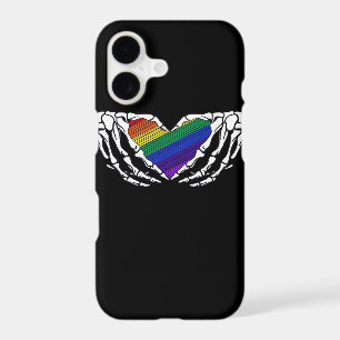 Pride Skeleton Hands Holding Heart Inclusive