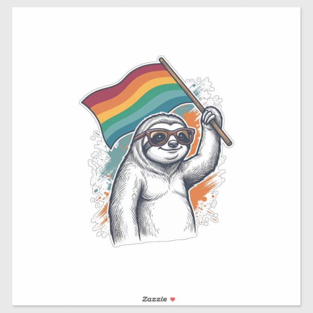 Pride Sloth Vintage Engraving T-Shirt Design_1 (Sheet)