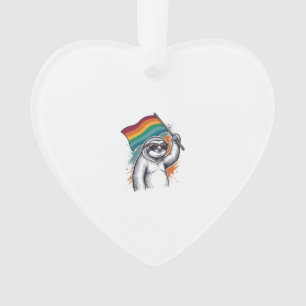 Pride Sloth Vintage Engraving T-Shirt Design_1 Ornament