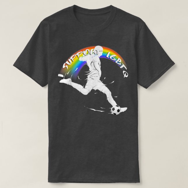 Pride Soccer - I Support LGBTQ  T-Shirt (Design Front)