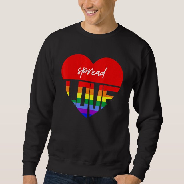 Pride Spread Love Rainbow Heart Sweatshirt (Front)