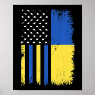 Pride Stand With Ukraine Vintage Ukrainian America Poster