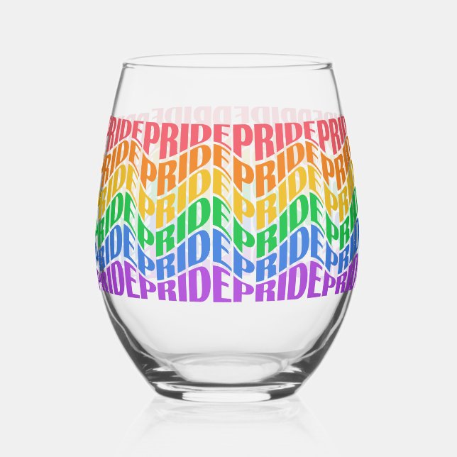 Pride Stemless Wine Glass (Front)