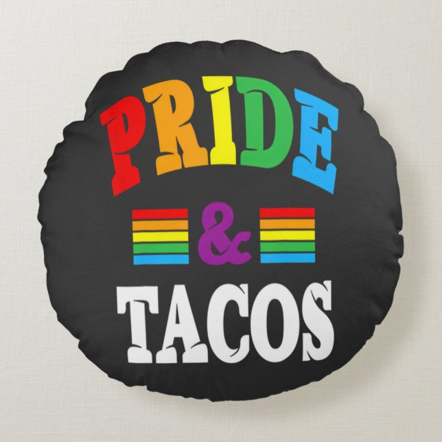 Pride Tacos Lgbt Round Cushion (Front)