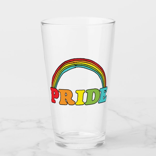 Pride Text and Rainbow Glass (Front)
