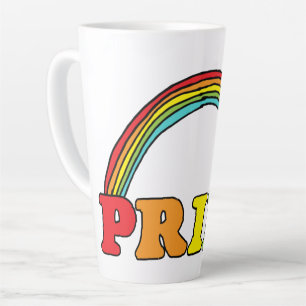 Pride Text and Rainbow Latte Mug